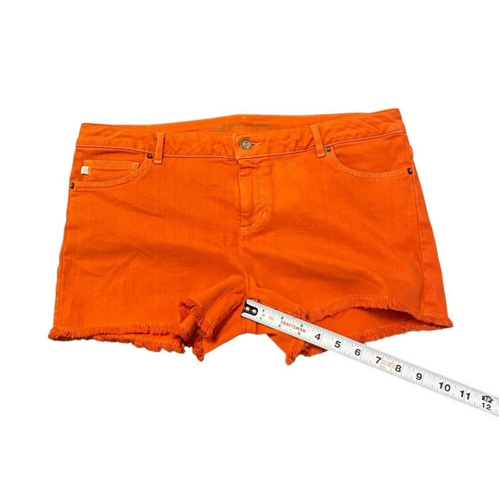 Michael Kors Shorts Denim Women’s‎ 10 Orange 3” Inseam Frayed Hem $80 NWT - Picture 5 of 8